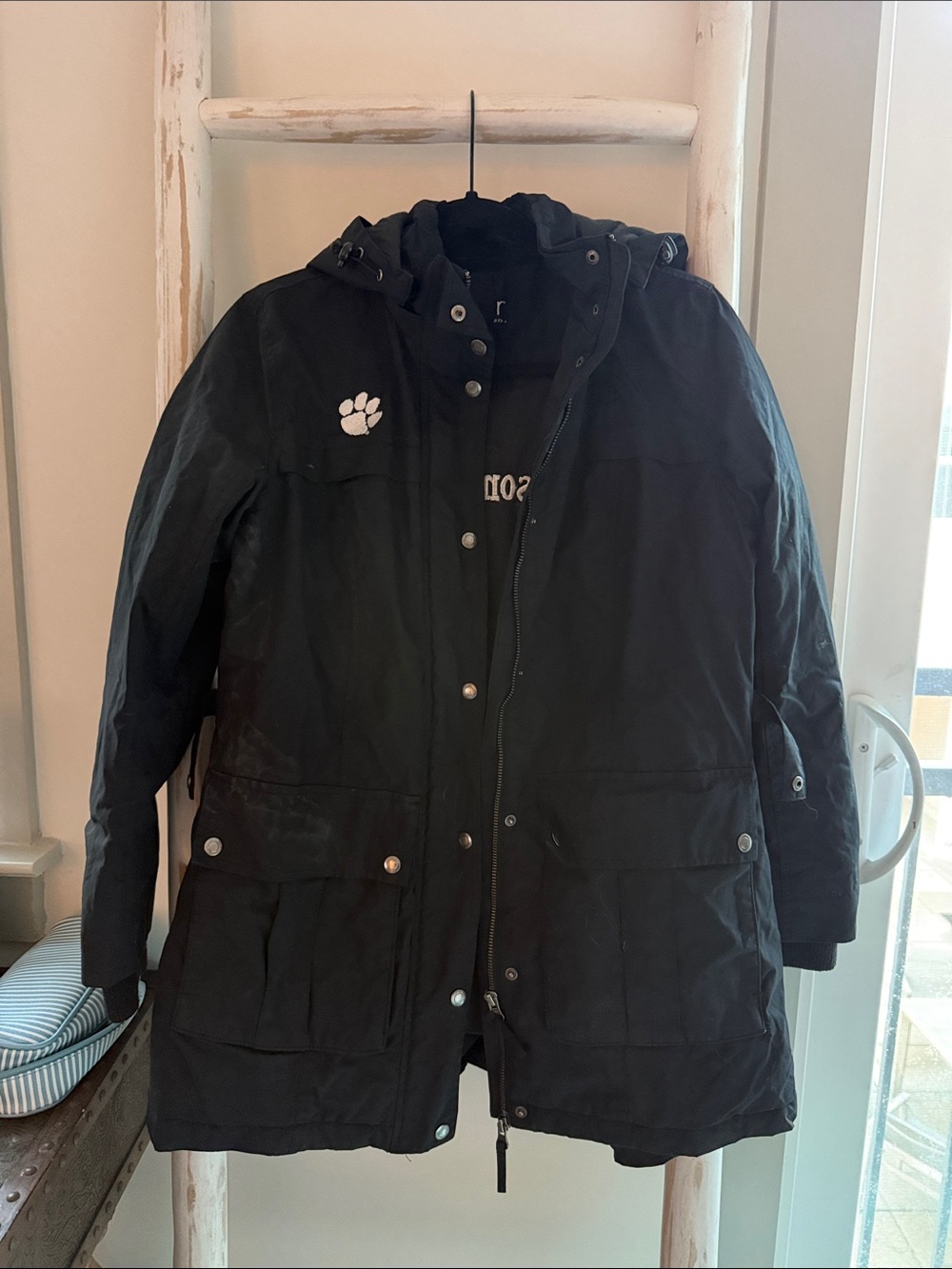 Black Hooded Women's Parka Jacket - Piper Smartpak Clemson